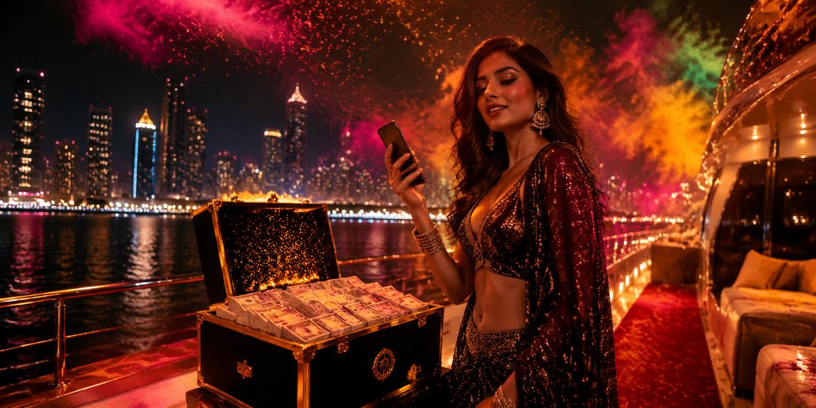 Mobile casino gaming during Holi festival in Mumbai